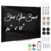 CMCTOTNG Black Glass Magnetic Dry Erase Board 24"x18" for Wall Office