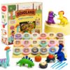 CMTOOP Air Dry Clay Kit, Dinosaur Story Theme Modeling Clay for Kids, 18 Tubs Soft Magic Molding Air Clay with Sculpting Tools, Non-Toxic & Mess-Free, DIY Arts and Crafts Gifts for Boys and Girls