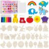 CMTOOP DIY Fridge Magnet Kit for Kids 4-8 8-12, 36 Wooden Shapes