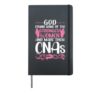 CNA Nurse Certified Nursing Assistant Female Girl God Found Hardcover Journal, Black