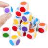 cobee 20 Pcs Colored Dice Set, 16mm Acrylic D6 Six Sided Cubes with Color Dots Round Corner Teaching Dice for Math Games Board Game Group Activities