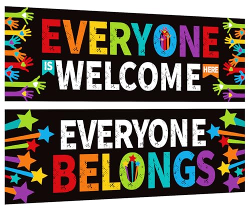 COCHIE Classroom Decorations Welcome Banner Poster, 2Pcs Welcome Bulletin Board Decoration Wall Decor for Kindergarten Preschool Elementary Primary Middle High School Back to School Decorations