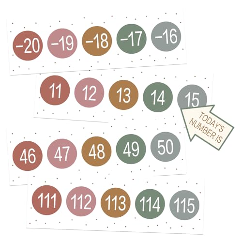COCHIE Number Line for Classroom Wall Bulletin Board Borders Decorations, -20 to 120 Number Lines Border Strips Math Learning Poster, Numbers Line Math Teacher Supplies Must Haves (Boho)
