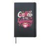Coffee is my Valentine Romantic Girls Pink Heart Coffee Hardcover Journal, Black