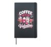 Coffee is my Valentine Romantic Girls Pink Heart Coffee Hardcover Journal, Black
