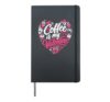 Coffee is my Valentine Romantic Girls Pink Heart Coffee Hardcover Journal, Black