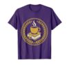 Coffee Mug and Paperback Book Illustration T-Shirt, Men, Purple, X-Large