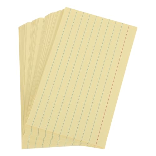 COHEALI 300pcs Ruled Line Index Cards for Note Taking and Efficient Note Organization, Thick Paper Material, Yellow Color, for Students Learning and School Use, Portable Flashcards