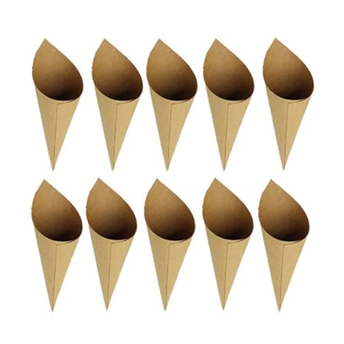 COHEALI Confetti Tubes Elegant and Concise Design and Double-Sided Tape 50pcs Conical Shaped Kraft Paper with Rope Paper Containers to Hold Rose Petals or Confetti for Special Events