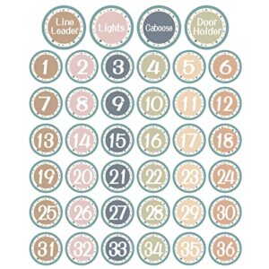 Colarr 40 Pcs Classroom Line up Helpers Stickers Large Numbered Spot Markers and Labels 4'' Line-up Helper for Preschool Kindergarten Elementary Teachers Classroom School Decoration (Boho)