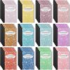 Colarr 48 Pack Mini Composition Notebook, Assorted Marble Covers 4.5 x 3.25 Inch Narrow Ruled Mini Pocket Marble Journal Notebooks for School Office, 120 Pages (60 Sheets), 12 Colors (Bright Color)