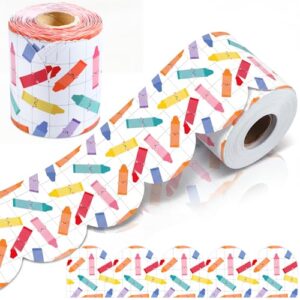 Colarr 65ft Colorful Crayon Composition Bulletin Board Borders