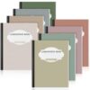 Colarr 8 Pack College Ruled Composition Notebook 9.75 x 7.5 Inch Hard Cover Paper Composition Books Assorted Fun Colors Office Back to School Supplies, Hard Cover, Sturdy Sewn Binding (Soft Colors)