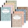 Colarr 8 Pack Composition Notebook Wide Ruled Marble, Grad Gray Color