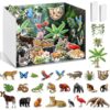 Colarr Rainforest Diorama Craft Kit, 100 Pcs Animal and Plants Cutouts with Cardboard Diorama Box School Habitat Project Supplies Display Case for Classroom DIY Crafts Birthday Gifts