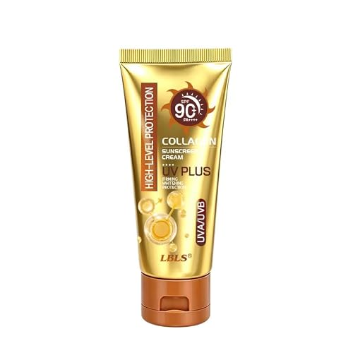 Collagen Face Sunscreen SPF 90 | Moisturizing Facial Sunscreen Cream with Collagen | Daily UVA Protection | Hydrating Lightweight Formula | 60ml | 3.5 fl oz (Collagen Sunscreen)