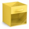 Collapsible Fabric Storage Bin with Clear Window, 11 Inch, Pastel Yellow