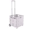 Collapsible Utility Cart Rolling Folding Crate on Wheels White
