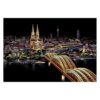 Cologne Night Scratch Art Set 15.94x11.22 in Rainbow Foil Engraving with 3