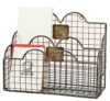 Colonial Tin Works Industrial Galvanized Steel Wire Letter/File Desk Organizer Holder Office Storage, Gray (370041)