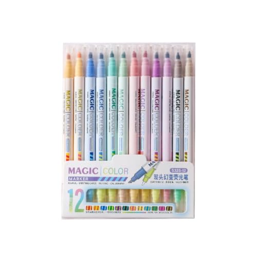 Color Changing Highlighters - Dual Tip Markers for Journaling DIY (12pcs)
