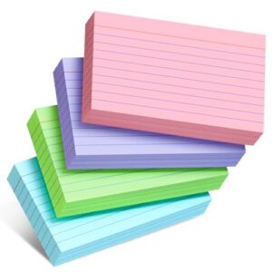Colored Index Cards 3x5 Inch 200 Count Ruled Index Flash Cards for Studying