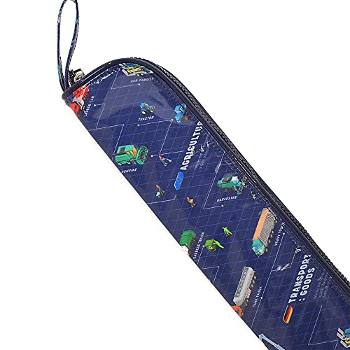 COLORFUL CANDY STYLE N5720100-NVL2606-03 Abacus Case, Boys, 23 Digits, Elementary School Students, Children, Cute, Fashionable, Vehicle Society Transportation Infrastructure, Includes Name Sticker +