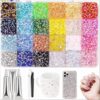 Colorful DIY Resin Rhinestone Kit, Multicolor 3mm Flatback Gems & Adhesive, Bedazzling Kit for Bedazzled Nail Art, Diamond Painting & Crafts (24000)