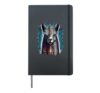 Colorful fantasy alpaca from a dream world Hardcover Journal, Black