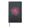 Colorful Floral Mandala Sacred Fractal Geometry Good Vibe Hardcover Journal, Black