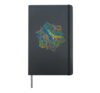 Colorful Floral Mandala Sacred Fractal Geometry Good Vibe Hardcover Journal, Black