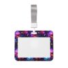 Colorful Neon Skull Horizontal Id Badge Holder