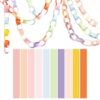 Colorful Paper Chain Garland Strips 600Pcs 1 x 8 Inch