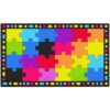 Colorful Rainbow Classroom Rug - 7 6 x 13 1 Large Carpet with 24 Spots for Preschool, Elementary, Daycare - Non-Slip Backing, Seating Squares for Circle Time & Reading(7'6" x 13'1" (Rectangular))