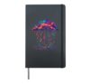 Colorful Rainbow Vibrant Notes Music Cloud Art Musicians Hardcover Journal, Black