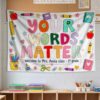 Colorful Stitched Your Words Matter Elementary Classroom Tapestry