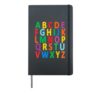 Colorful Uppercase Letters Alphabet learn ABC boy girl kids Hardcover Journal, Black