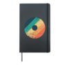 Colorful Vinyl Record Music Song Hardcover Journal, Black