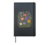 Colorful Wildflower Bouquet Botanical Garden Flowers Hardcover Journal, Black