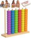 Color Match Challenge Game, Wooden Fast-Paced Ring Stack Puzzle Toy