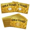 COMBLOOM 120 Pack Scratch Off Cards Golden Ticket Scratch Off Cards Stickers DIY Coupon Scratch Off Tickets for Kids Reward Teacher Classroom Supplies Birthday Party Favors