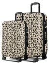 Comeria Cheetah Print Carry on Luggage 2 Piece（20in/24inch - Airline Approved Suitcases with Spinner Wheels, Built-In TSA Lock，Hard Shell Expandable Suitcases