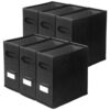 ComfortKeeper 6 Pack Collapsible File Storage Box for Letter Size Documents, Portable File Organizer Box with Plastic Rails and Reinforced Cardboard, Desktop and Home Office Organization, Black