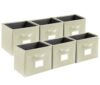 ComfortKeeper 6 Pack Large Hanging File Box for Letter Size Documents, File Storage Organizer with Plastic Rails and Reinforced Cardboard, Collapsible Filing Box for Home Office Records, Beige