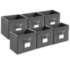 ComfortKeeper 6 Pack Large Hanging File Box for Letter Size Documents, File Storage Organizer with Plastic Rails and Reinforced Cardboard, Collapsible Filing Box for Home Office Records, Gray