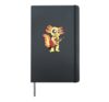 Comic axolotl plays electric guitar Hardcover Journal, Black