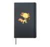 Comic axolotl plays violin Hardcover Journal, Black