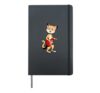 Comic cat playing electric guitar Hardcover Journal, Black