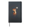 Comic fox plays volleyball Hardcover Journal, Black
