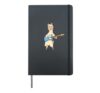 Comic llama plays electric guitar Hardcover Journal, Black
